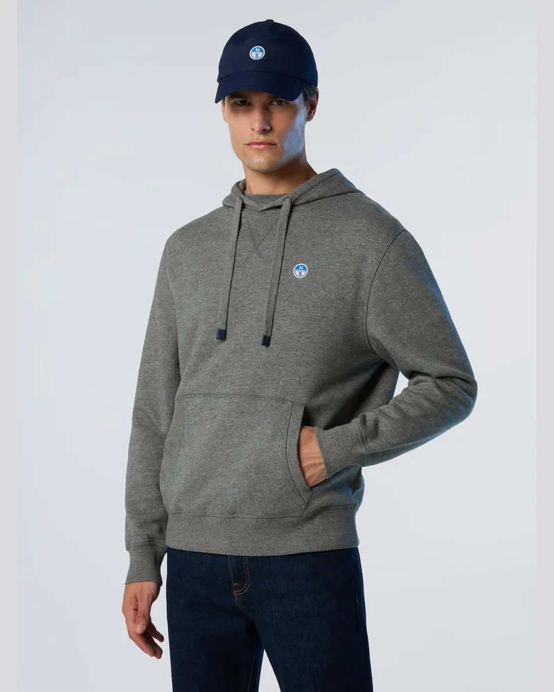 North Sails Kapuzenpullover Mit Logo-Patch Grau