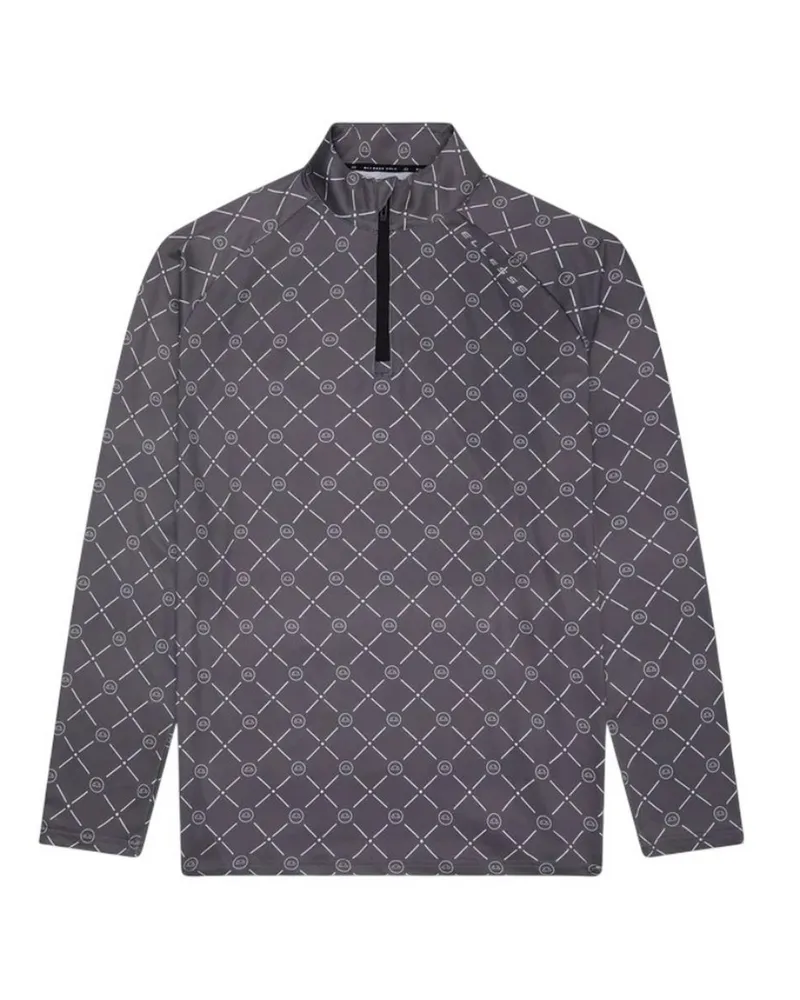 Ellesse Chieso" Fleece-Oberteil für Herren, mit halbem Reißverschluss, Emblem, leger (Grau Grau