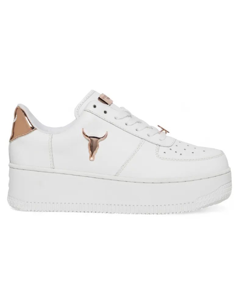 WINDSOR SMITH Weiße, klobige Leder-Sneakers - Rich Weiß