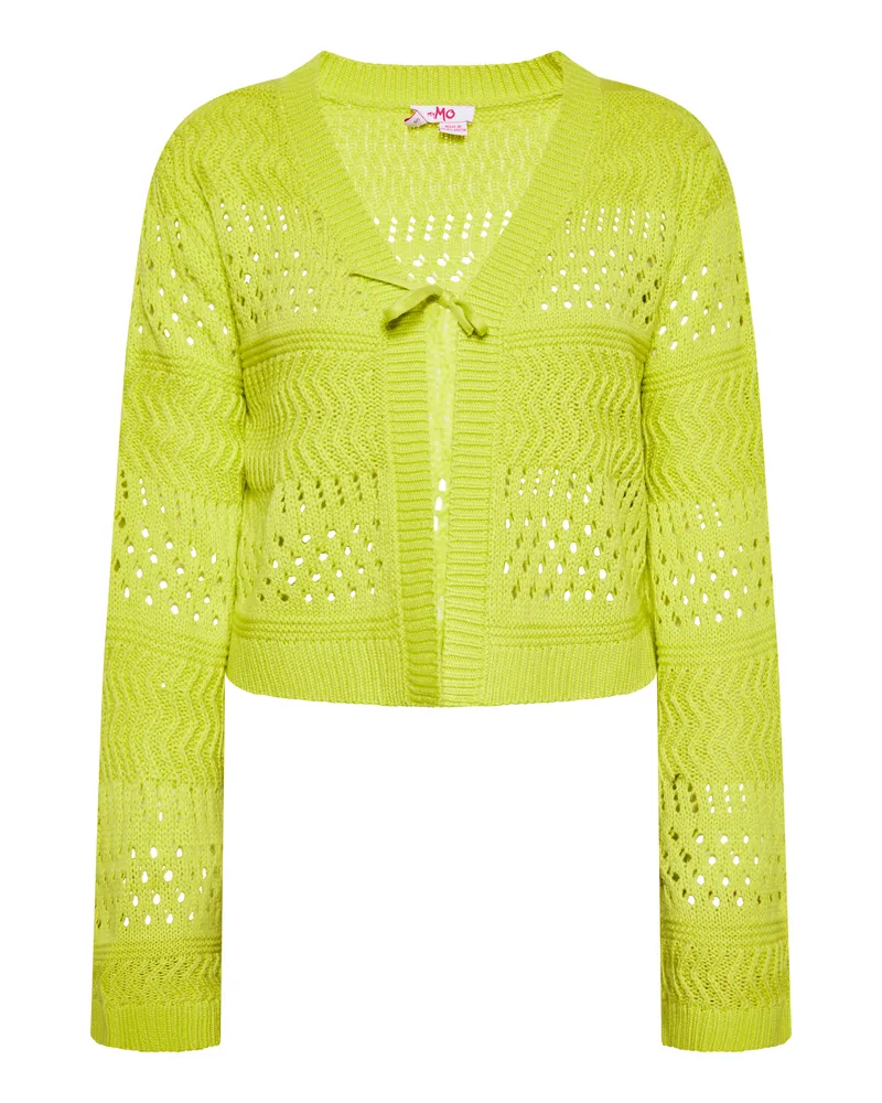 My Mo Strickjacke Damen Limone Limettengrün