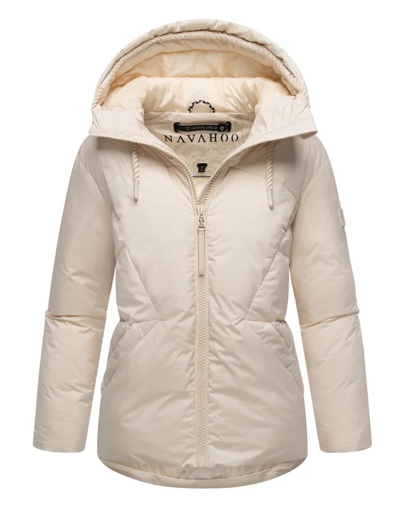 NAVAHOO Damen Steppjacke Pastellzauber – warm, stylisch & figurbetont Beige