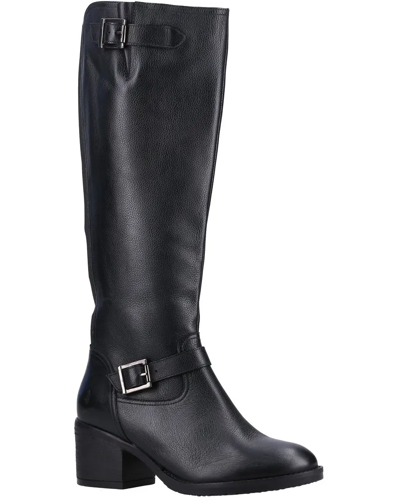 Hush Puppies Heidi Leder Damen Schwarz Leder Stiefel Schwarz
