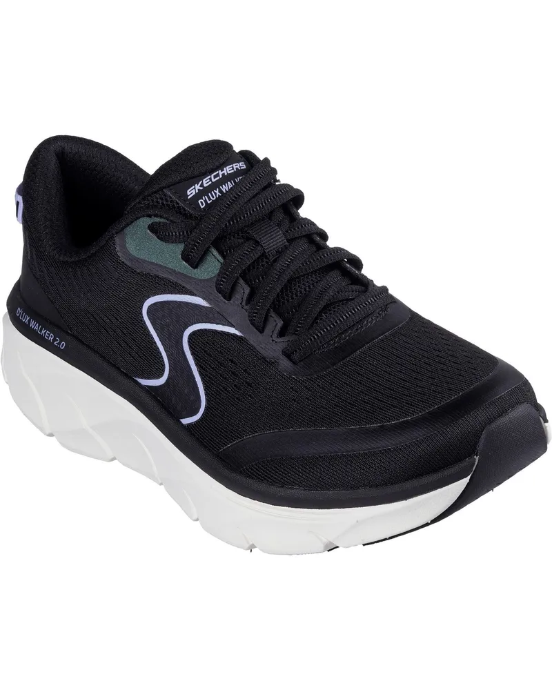 Skechers D'Lux Walker 2.0 Active Pace Textile Damenschuhe Schwarz/Lavendel Schwarz