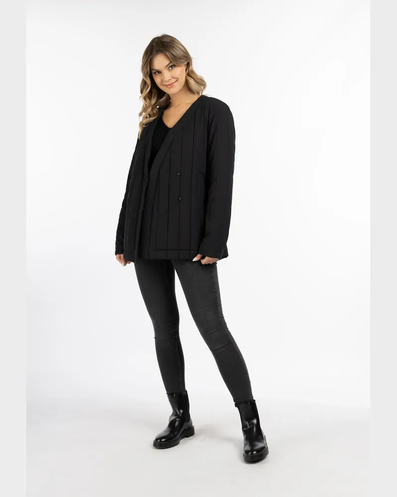 DreiMaster Baumwolljacke mit leichter Wattierung Damen Schwarz Schwarz