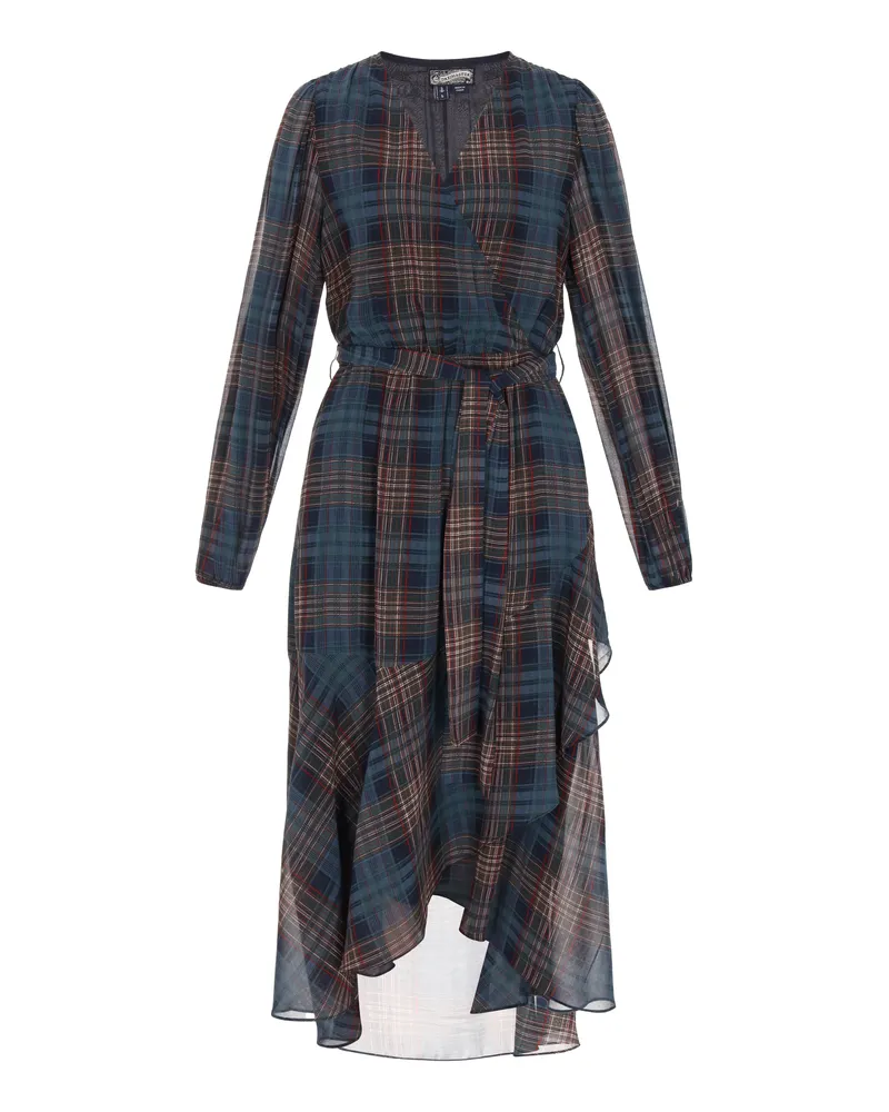 DreiMaster Kleid mit Karomuster - Grau Grau
