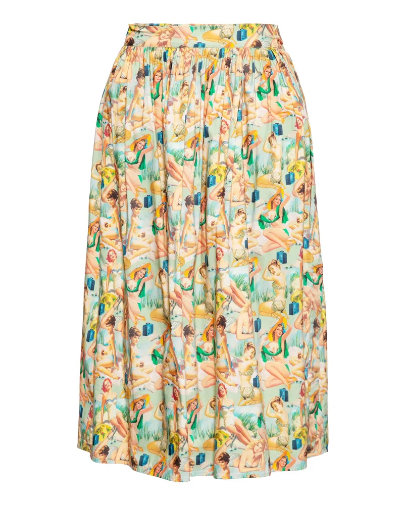Queen Kerosin Damen Swing-Wickelrock mit Pin-up-All-over-Print - Mehrfarbig Mehrfarbig