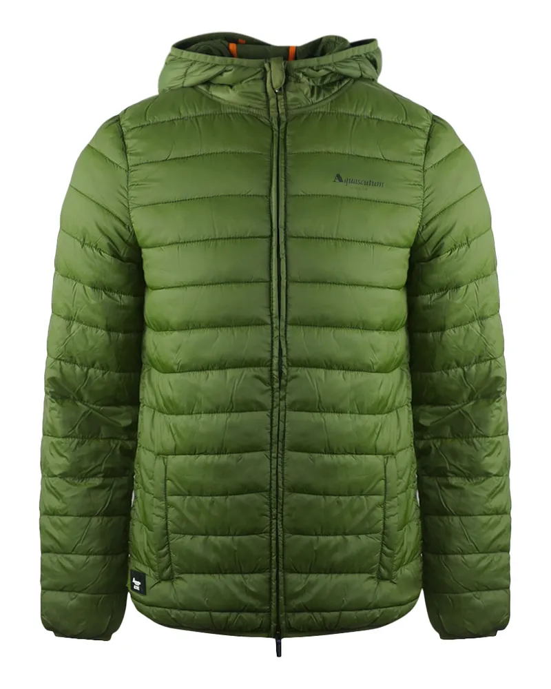 Aquascutum London Logo Armee Grün Active Hoodie Jacke Grün