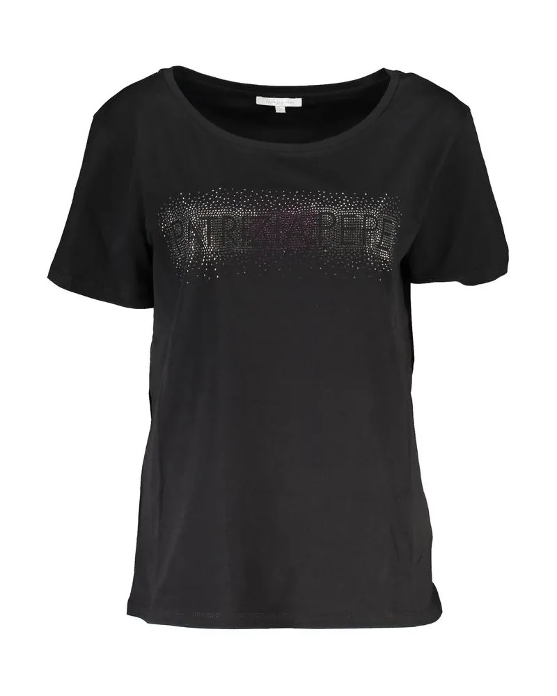 Patrizia Pepe Strassverzierte T-Shirt Schwarz