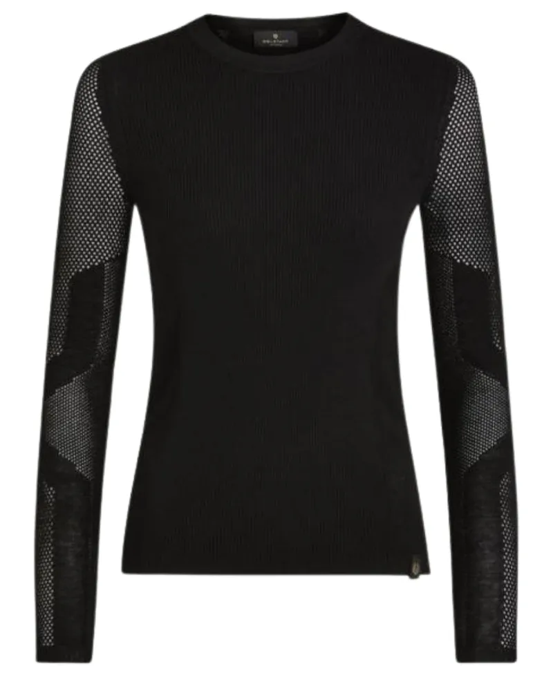 Belstaff Kai Rundhals-Langarm-T-Shirt in Schwarz Schwarz