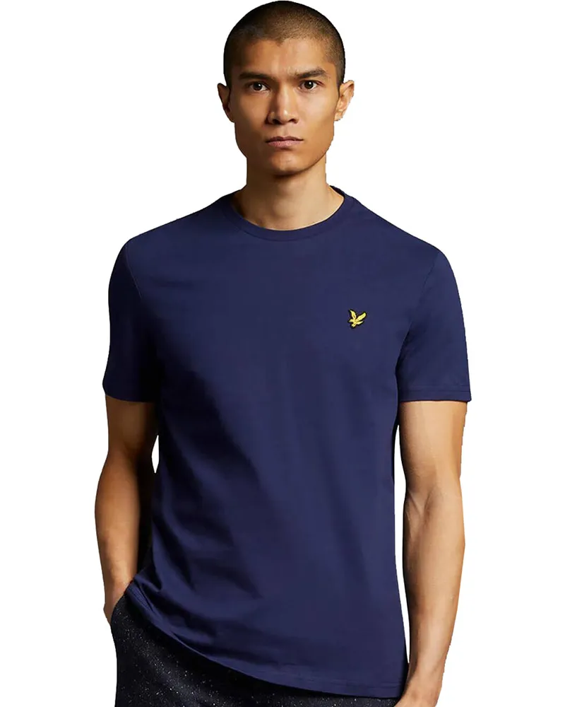 Lyle & Scott Einfarbiges T-Shirt in Marineblau Marineblau
