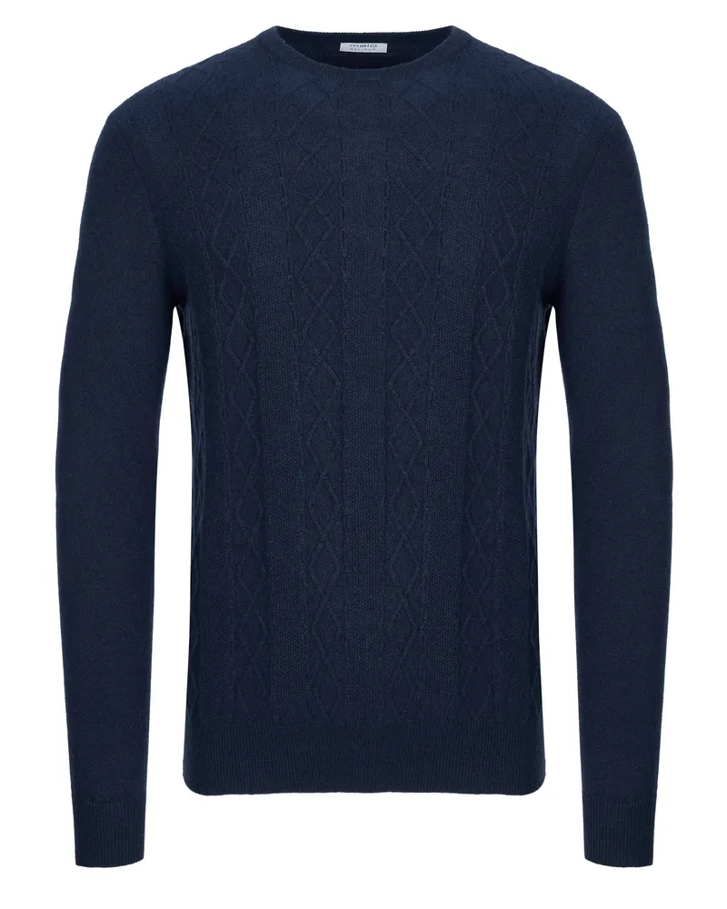Malo Optimum Kaschmir Pullover navy Marineblau