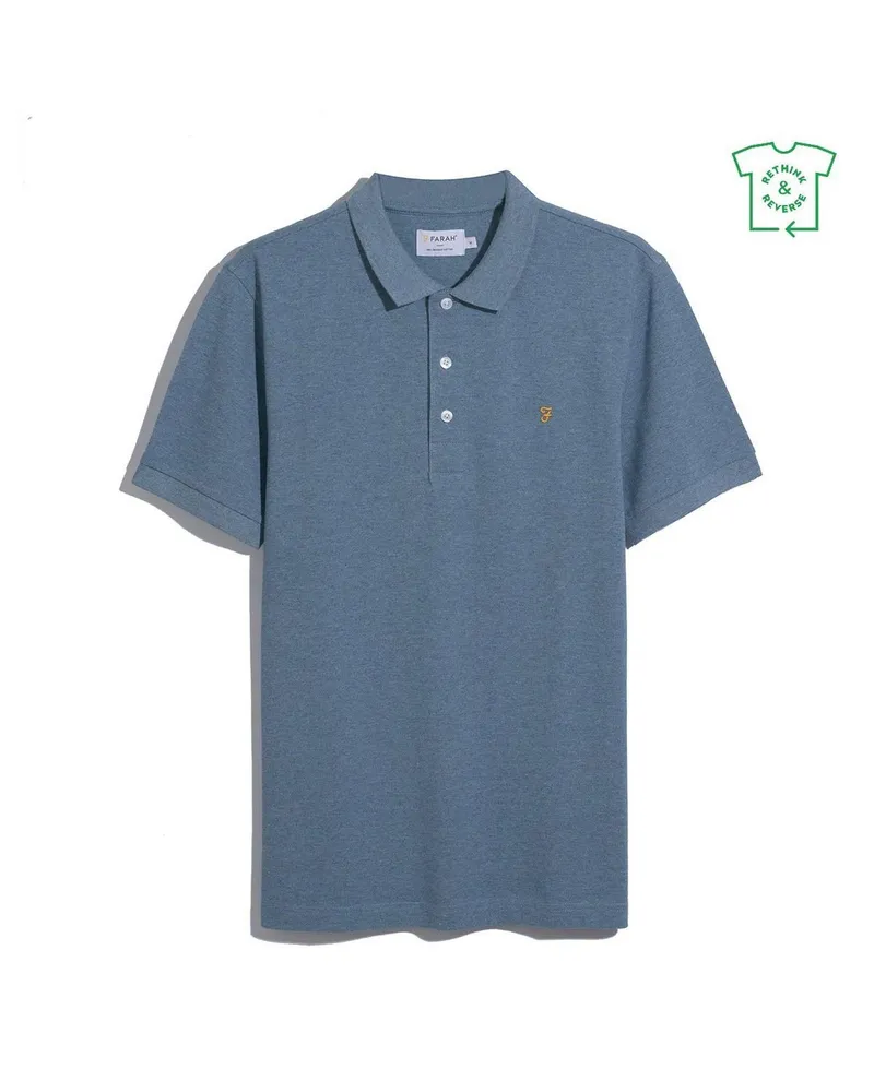 Farah 1920 Poloshirt für Herren, Baumwolle, kurzärmlig (Tideblau Marineblau