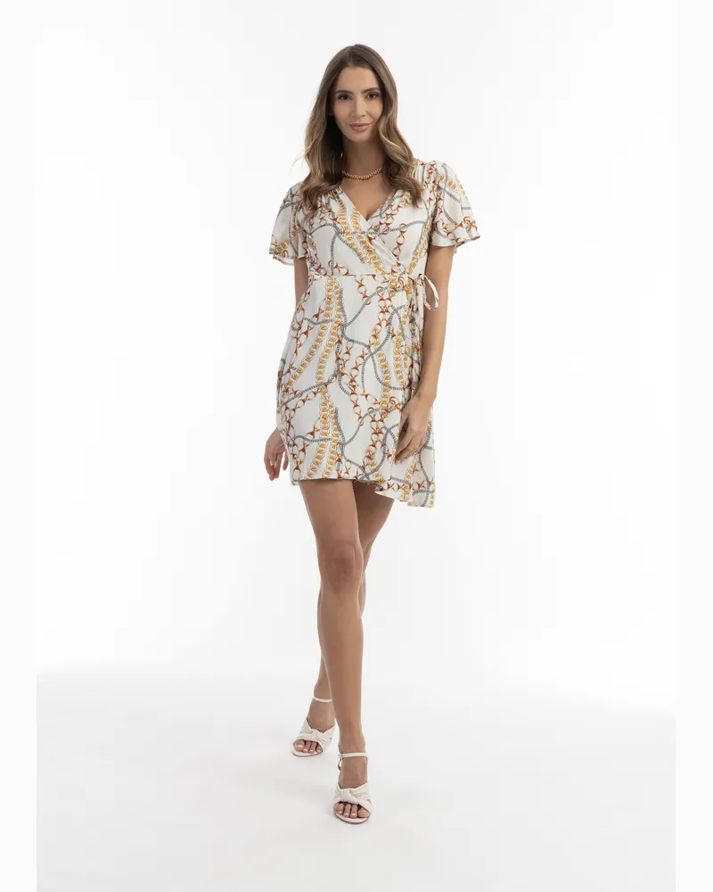 FAINA robe portefeuille Weiß