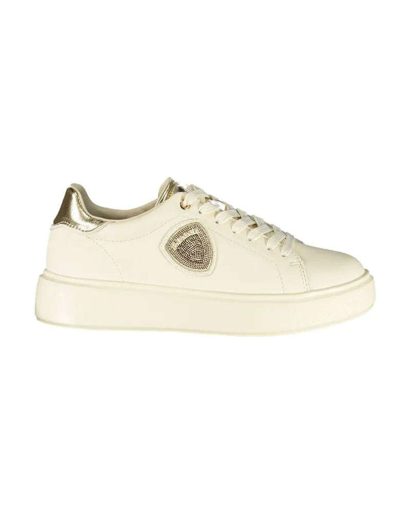 Blauer Damen Sneaker aus Leder - Beige Beige