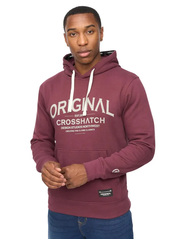 CrossHatch Vintarge" Kapuzenpullover für Herren (Rum Rosinen Lila