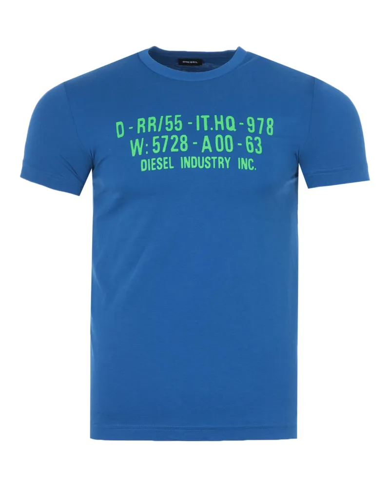 Diesel T-Diego S2 Grafik-Logo T-Shirt - Blau Blau