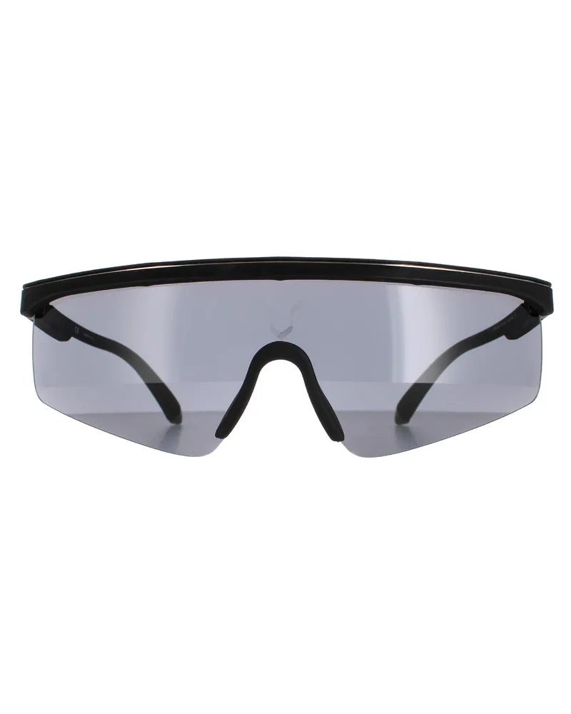 Police Semi Rimless Herren Schwarz Gummi Rauch SPLA28 Lewis Hamilton Schwarz