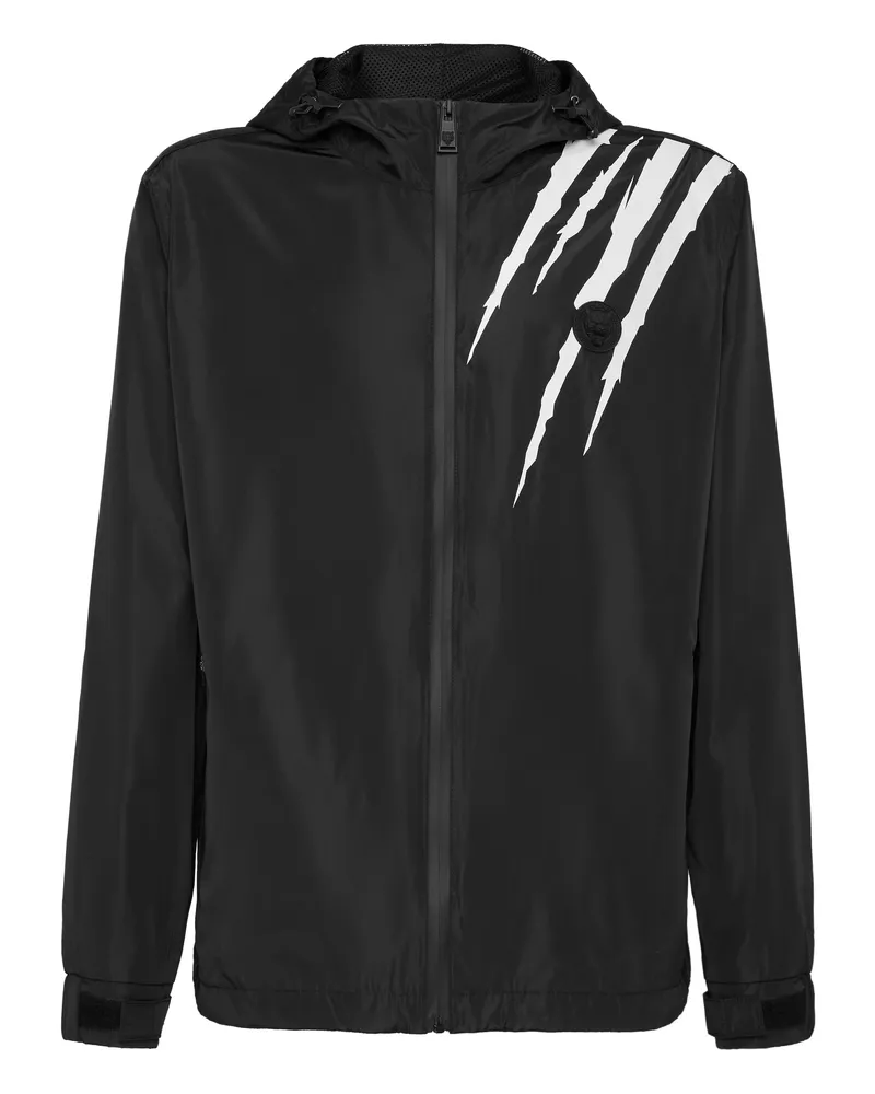 Philipp Plein Nylon Jacke Scratch Schwarz