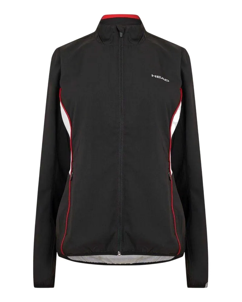 Head Club" Trainingsjacke für Damen, Durchgehender Reißverschluss (Schwarz Schwarz