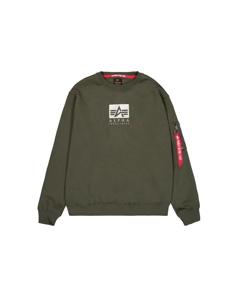 Alpha Industries Satin-Logo-Sweatshirt - Oliv Oliv
