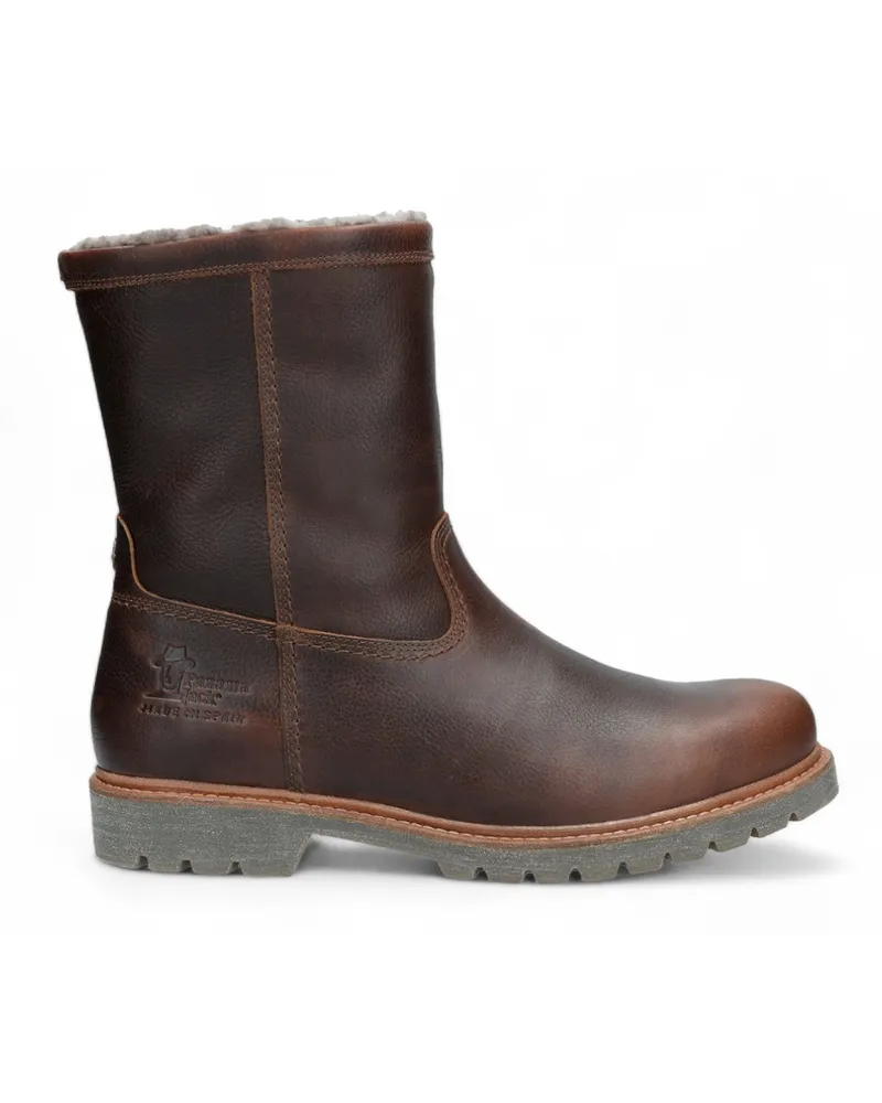 Panama Jack Herren Fedro Igloo C10 Biker-Stiefeletten aus braunem Leder Braun