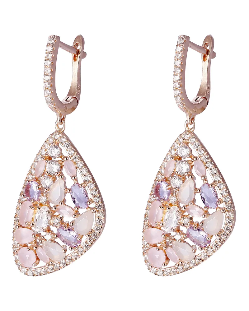 Orphelia Desi' Damen 925 Sterling Silber Tropfenohrringe - Rosa ZO-7430 Rosé