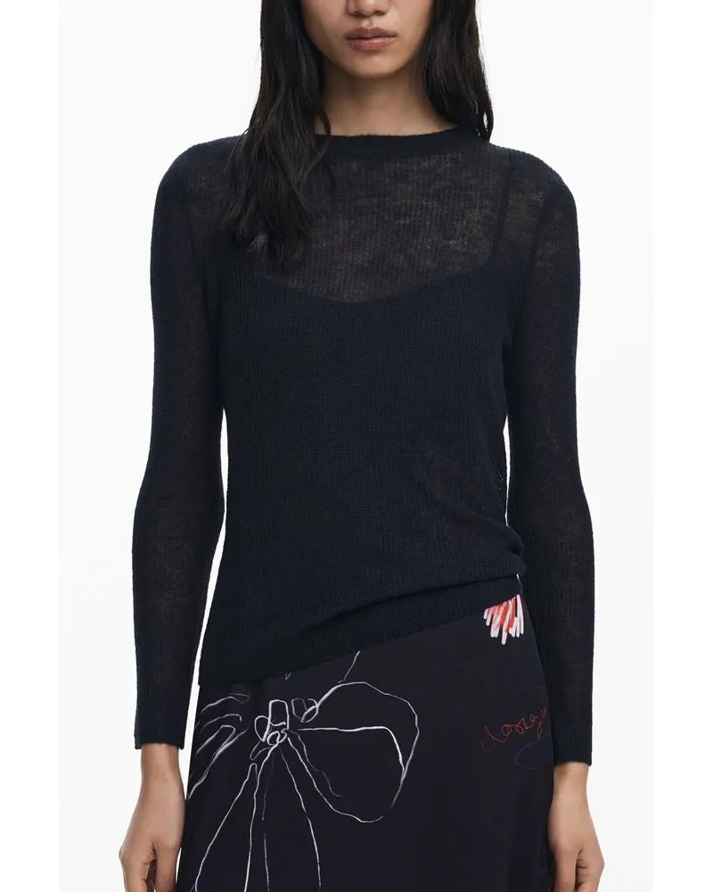 Desigual Schwarzes Polyesterkleid - Schwarz Schwarz