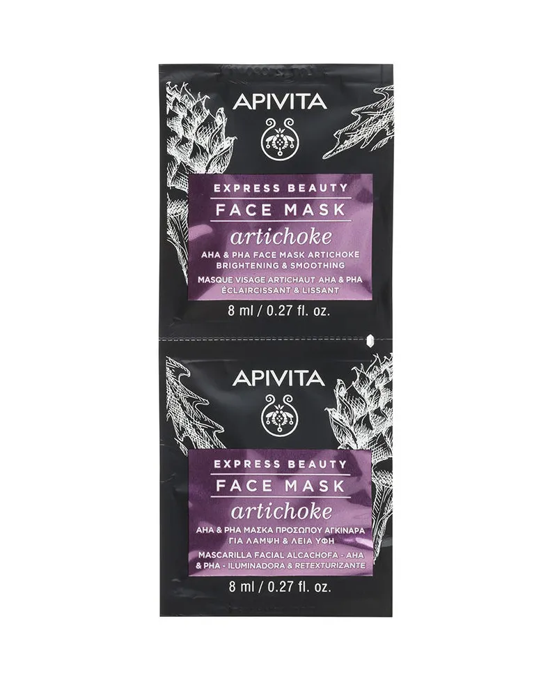 APIVITA Express Beauty Illuminierende und Retexturierende Gesichtsmaske mit Artischocke, AHA und PHA 2 x 8 ml 