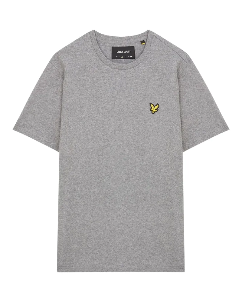 Lyle & Scott Schlichtes, Graues T-shirt Mit Rundhalsausschnitt Und Stickerei Grau
