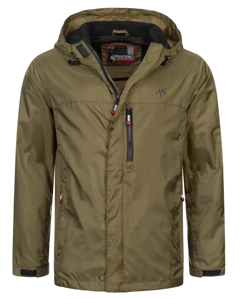 Alessandro Salvarini A. Salvarini Herren Regenjacke AS-323 wasserdicht & leicht mit Kapuze Grün
