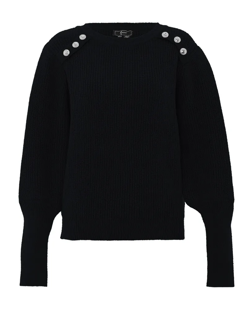 FAINA Strickpullover Damen schwarz Schwarz