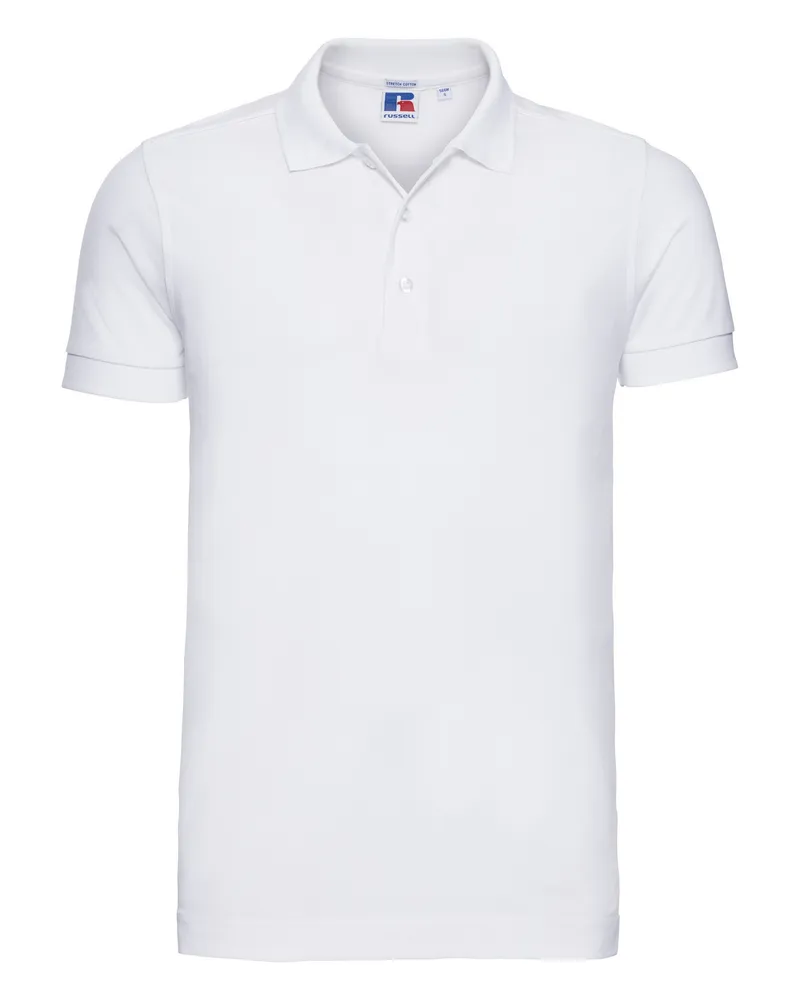 Russell Athletic Russell Herren Stretch Kurzarm-Poloshirt (Weiß Weiß