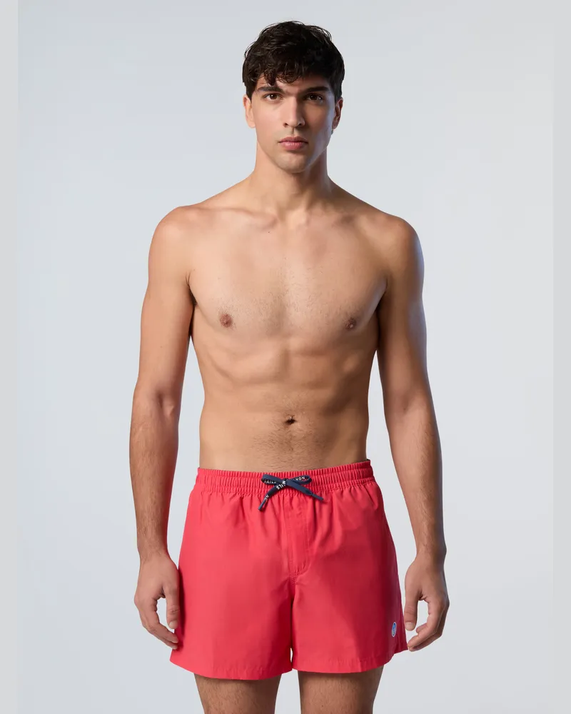 North Sails Badeshorts Logo-Aufnäher Rot