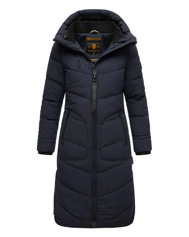 Marikoo Benikoo lange Damen-Winterjacke, warm und stylisch - Blau Blau