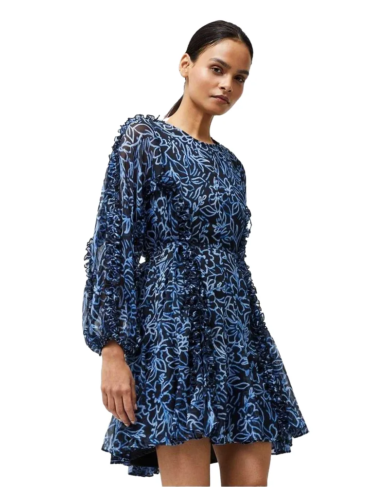 French Connection Minikleid für Damen, Rundhalsausschnitt (Marine Marineblau