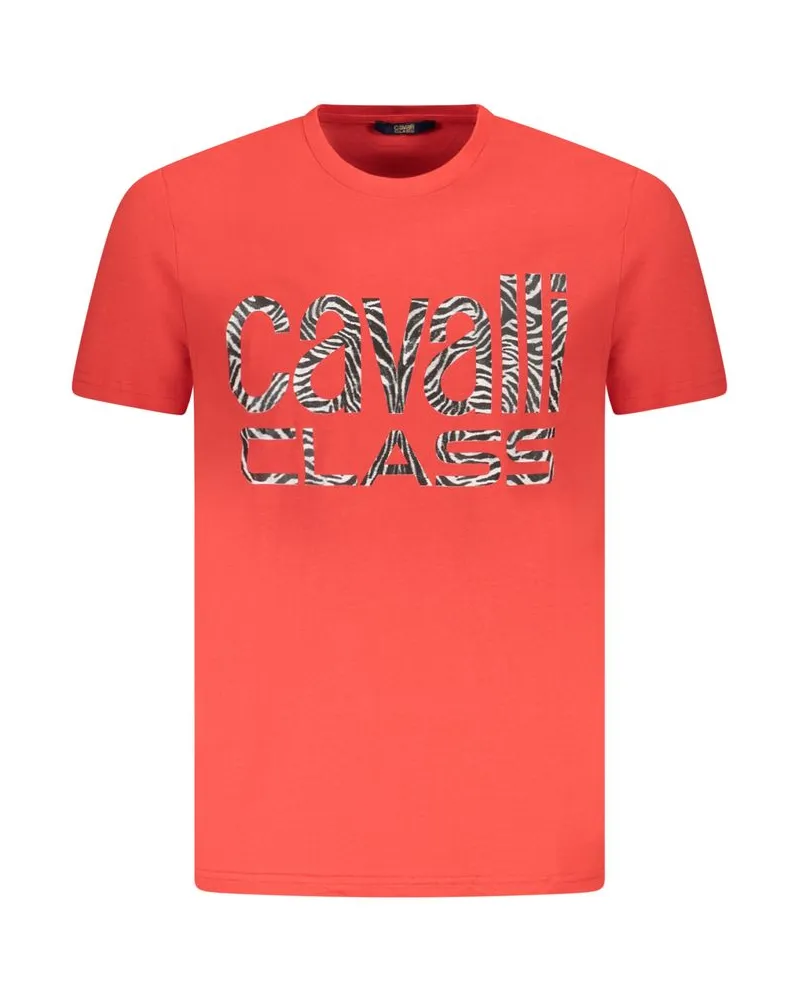 Roberto Cavalli Zebra-Print-Logo-T-Shirt Orange