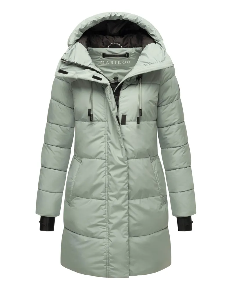 Marikoo Damen Winter-Steppjacke mit Kapuze & Fleecefutter – Kaituu Grün