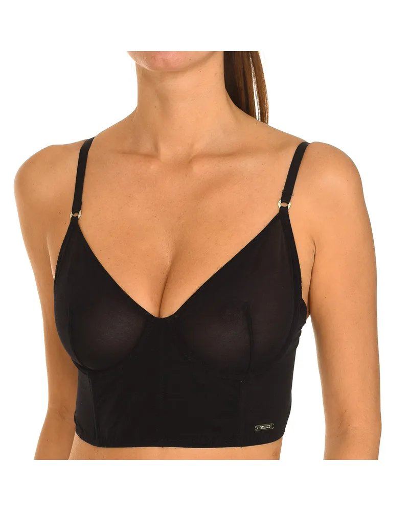 Guess Bustier-BH für Damen mit Bügeln und Mikrotüllgewebe O0BC19KA5J0 Schwarz