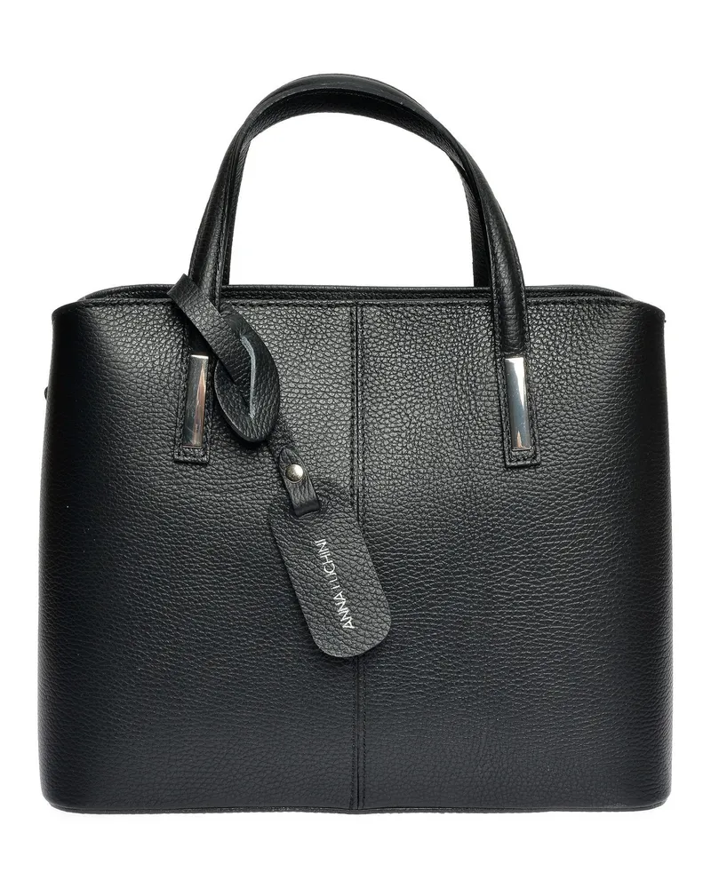 Anna Luchini Schwarz Rindsledertasche Schwarz