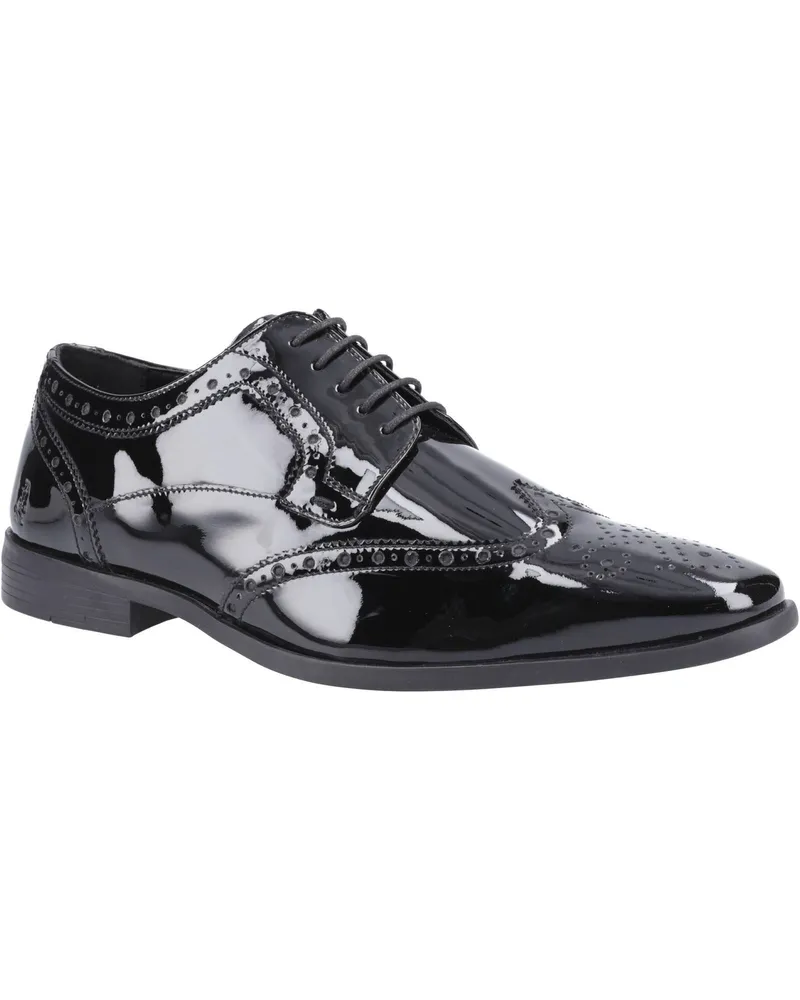 Hush Puppies Elliot Leder Herren Schwarze Brogues Schuhe Schwarz