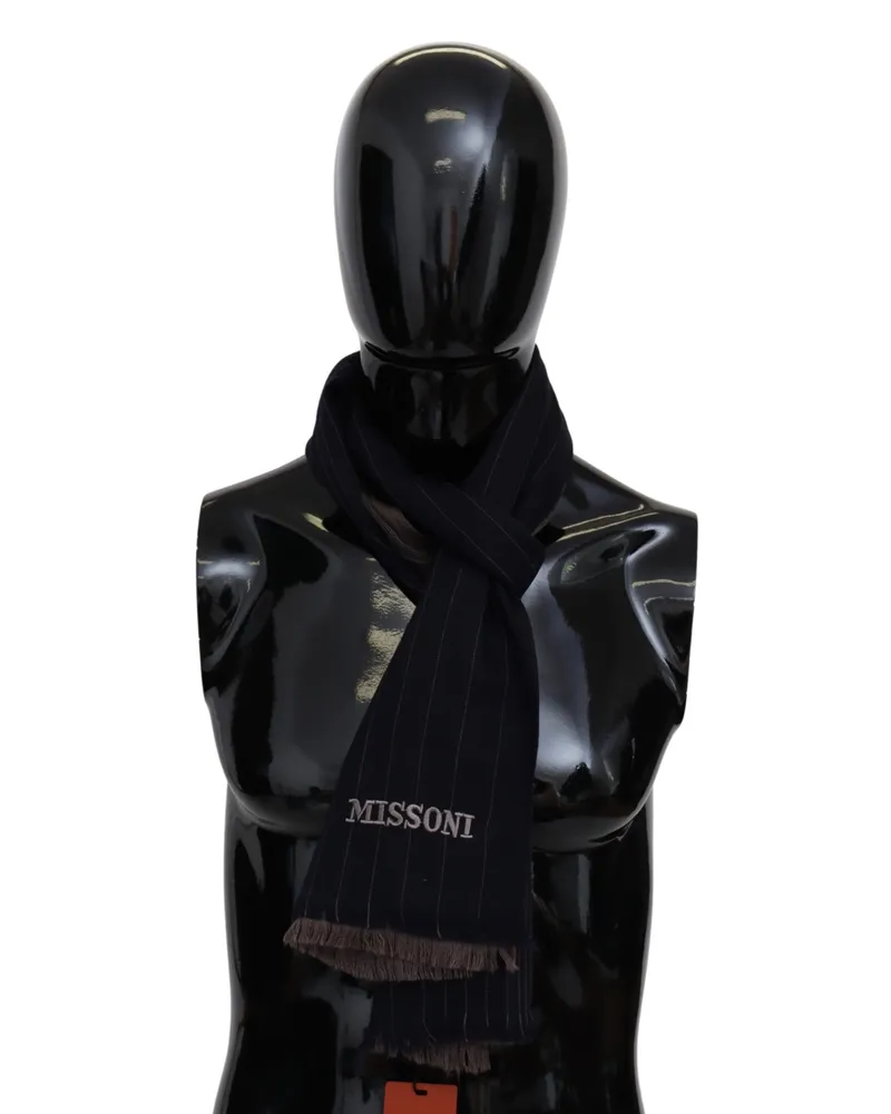 Missoni Echarpe unisexe en laine marron pour hommes, avec cache-cœur Braun