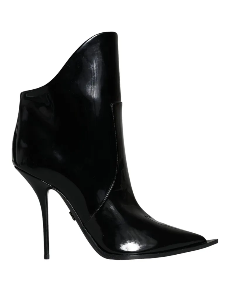Dolce & Gabbana Stiefeletten aus Lackleder mit hohem Absatz - Schwarz Schwarz