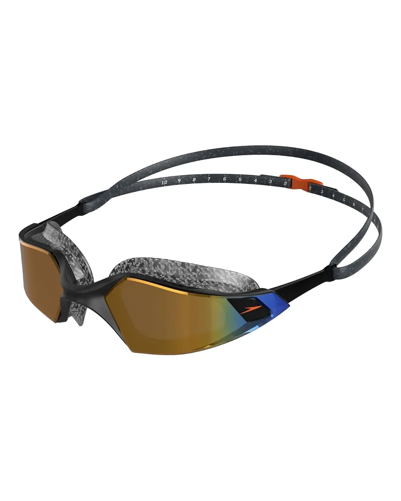 Speedo Aquapulse Pro" Schwimmbrille Spiegel für Herren/Damen Unisex (Schwarz/Gold Schwarz