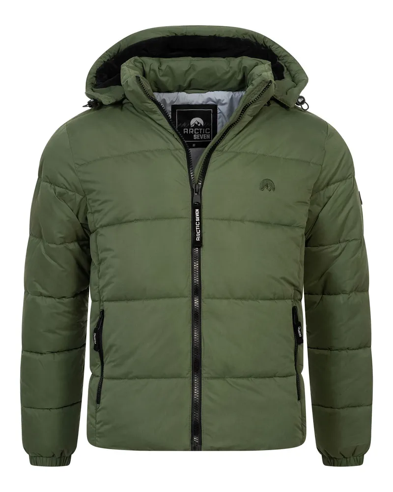 Arctic Seven Herren Winter Steppjacke Dark Green Grün
