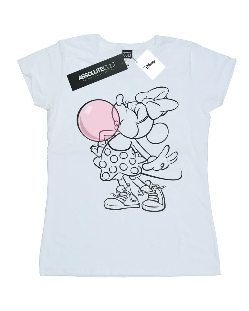 Disney Minnie Mouse Gum Bubble" T-Shirt für Damen (Weiß Weiß