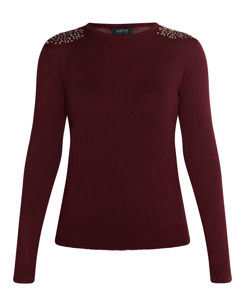 Usha Strickpullover Damen weinrot Weinrot
