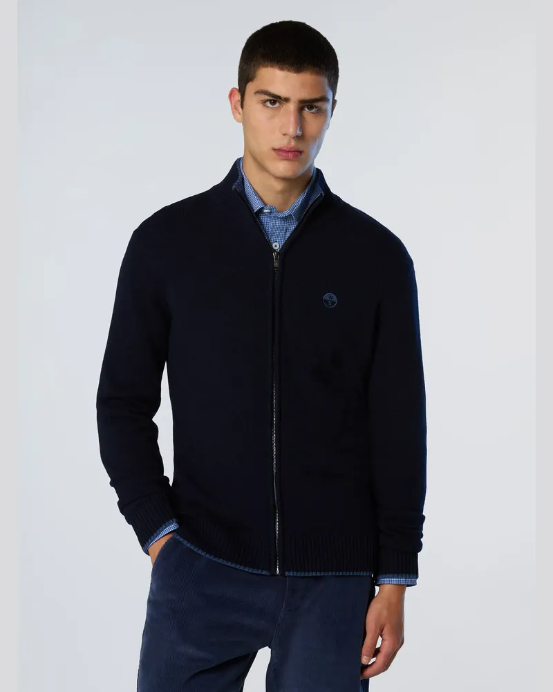 North Sails Pullover Kaschmirmischung mit Reißverschluss Marineblau