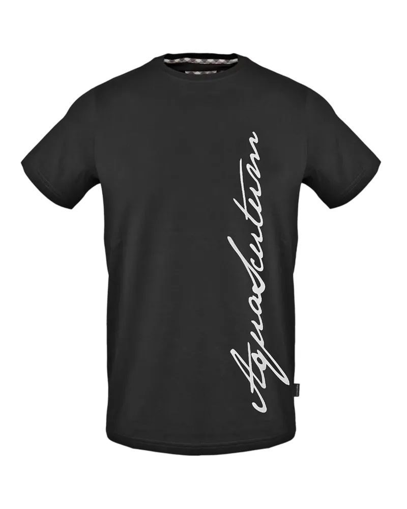 Aquascutum T-Shirt für Herren, Logo (Schwarz Schwarz