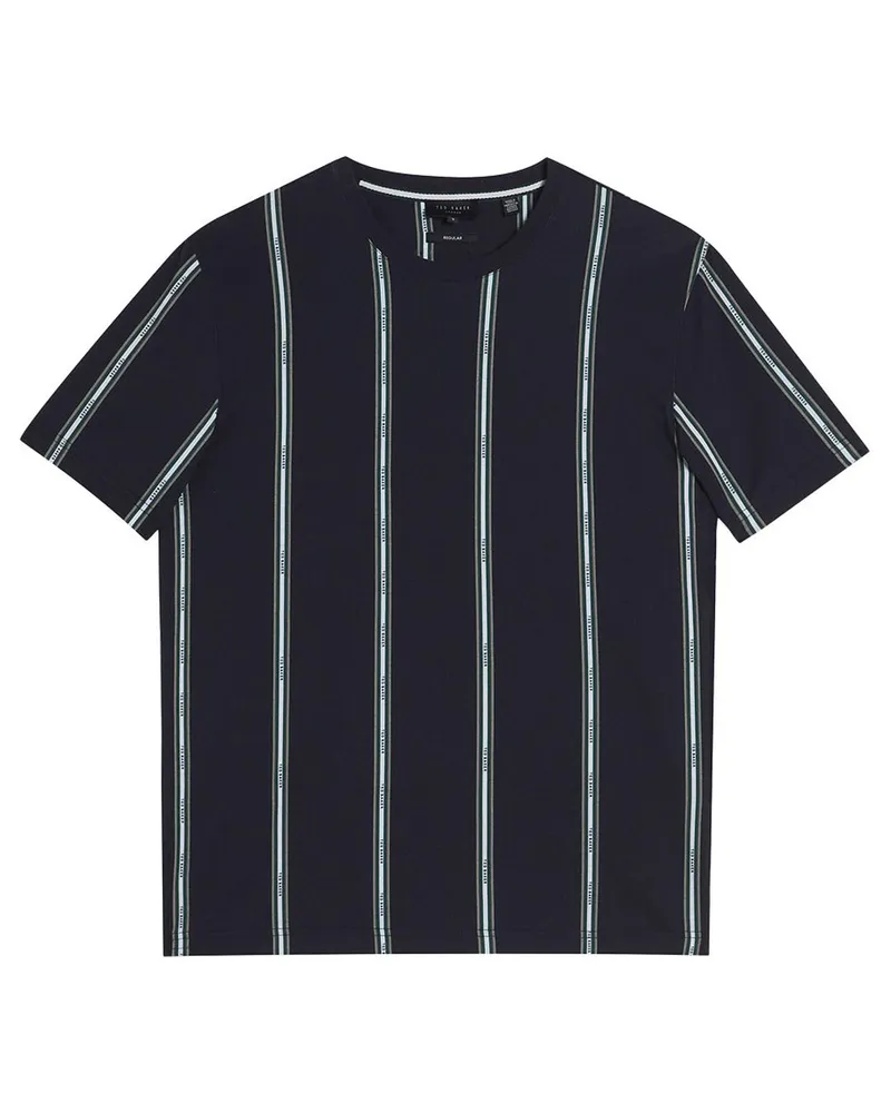 Ted Baker Amson Mens Navy Striped T-Shirt Marineblau