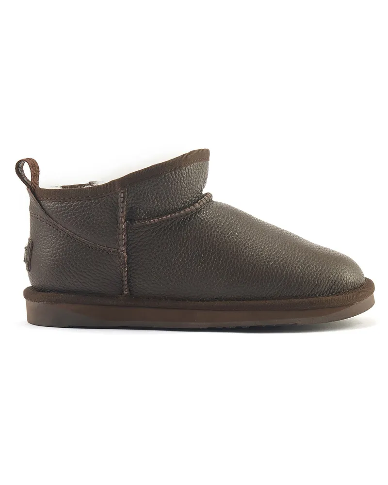 Australia Luxe Gemütliche, ultrakurze Beva-Stiefel aus Leder Braun